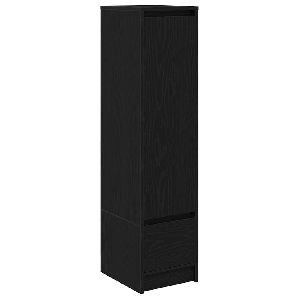 vidaXL Komoda czarna dąb 29,5x34x119,5 cm Drewno klejone