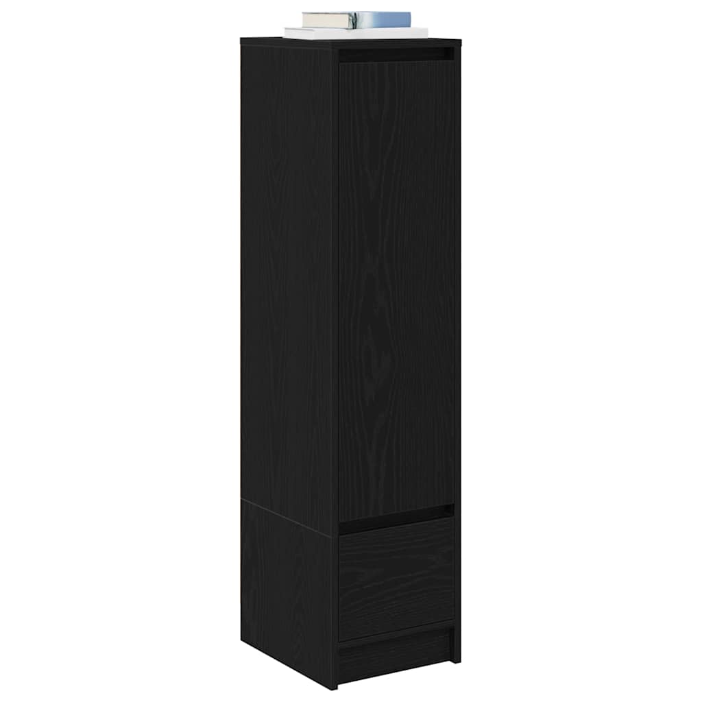 vidaXL Komoda czarna dąb 29,5x34x119,5 cm Drewno klejone
