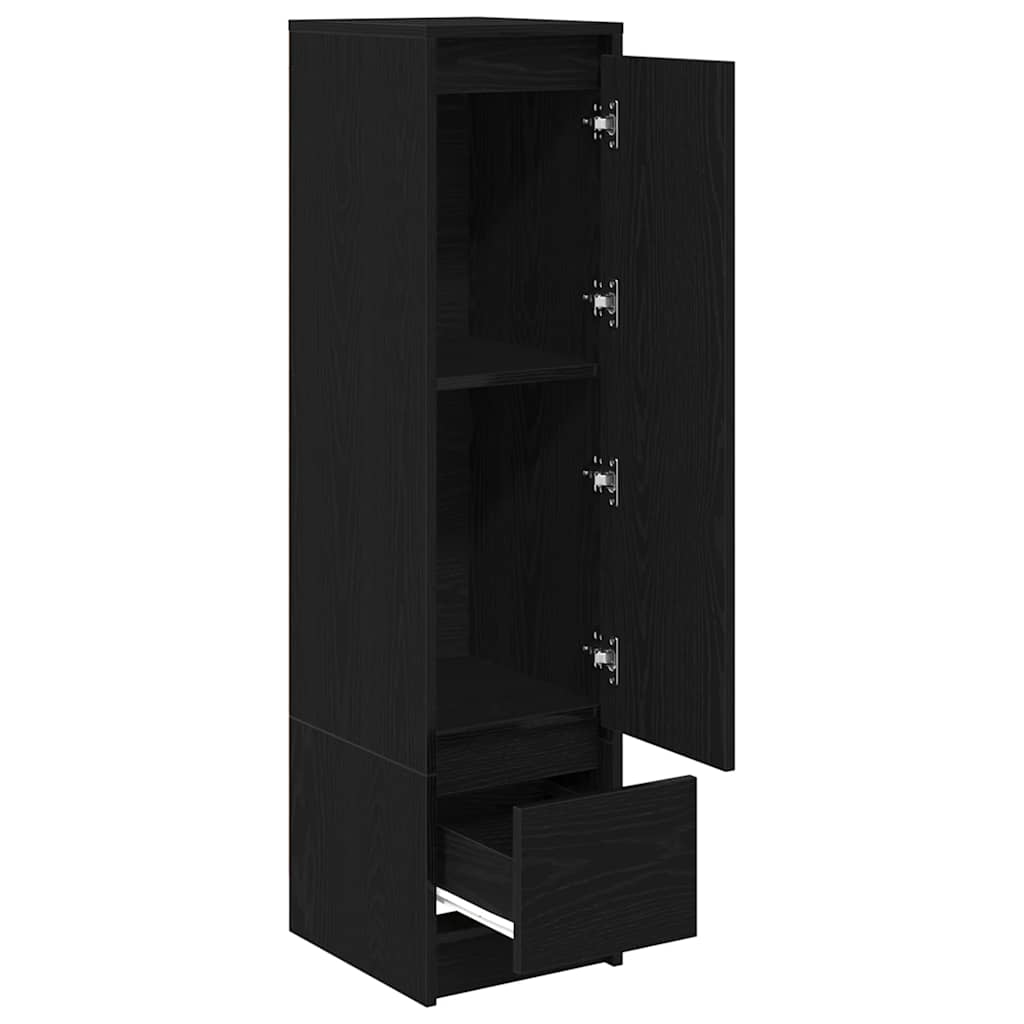 vidaXL Komoda czarna dąb 29,5x34x119,5 cm Drewno klejone