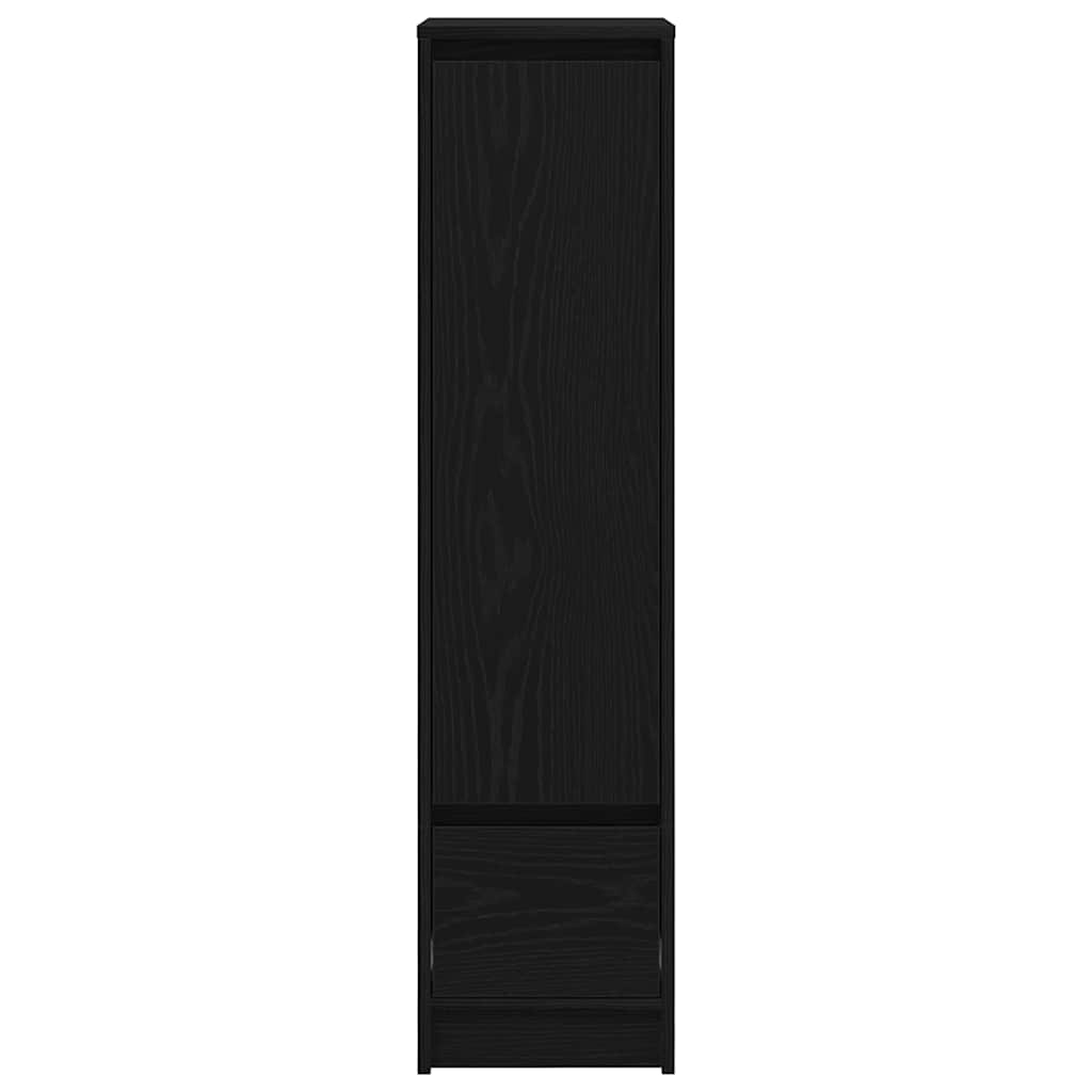 vidaXL Komoda czarna dąb 29,5x34x119,5 cm Drewno klejone