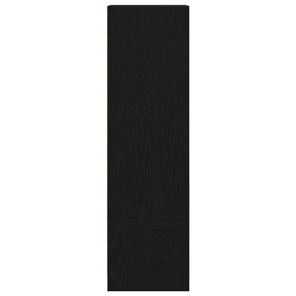 vidaXL Komoda czarna dąb 29,5x34x119,5 cm Drewno klejone