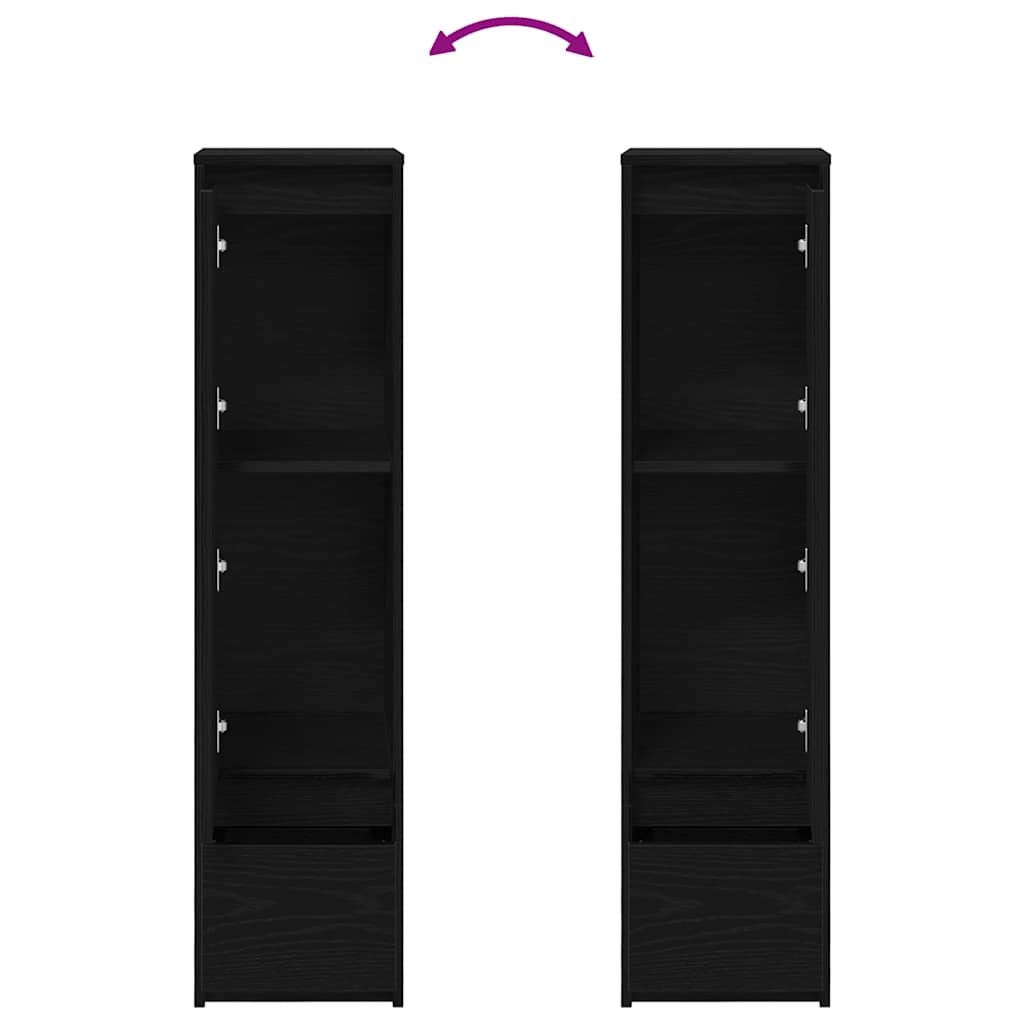 vidaXL Komoda czarna dąb 29,5x34x119,5 cm Drewno klejone