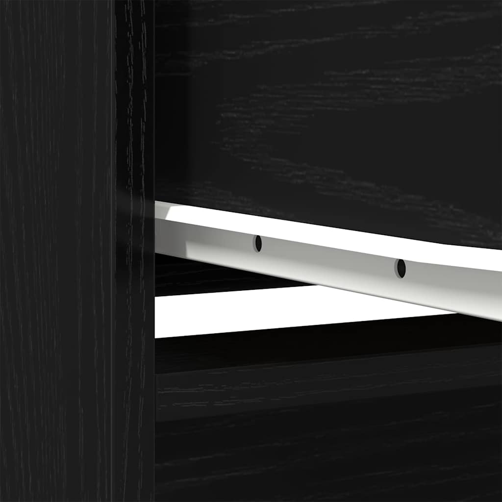 vidaXL Komoda czarna dąb 29,5x34x119,5 cm Drewno klejone
