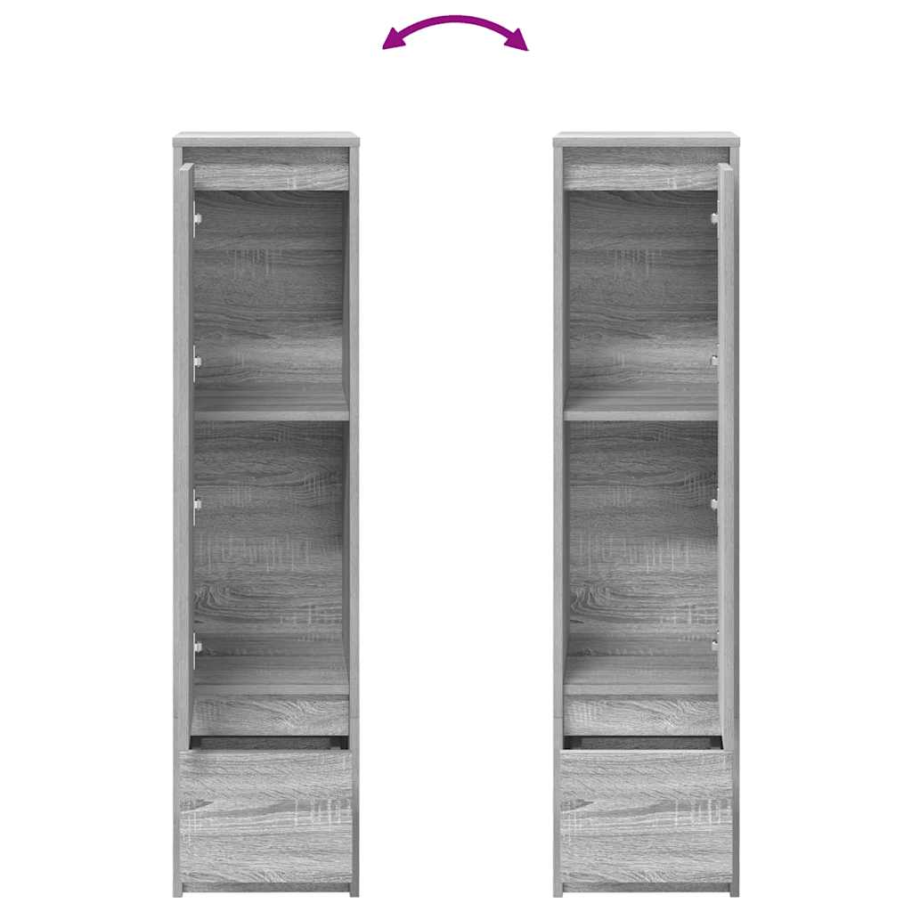 vidaXL Komoda Szara Sonoma 29,5x34x119,5 cm Drewno klejone