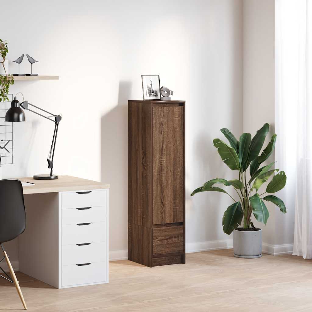 vidaXL Komoda Brązowy Dąb 29,5x34x119,5 cm Drewno klejone