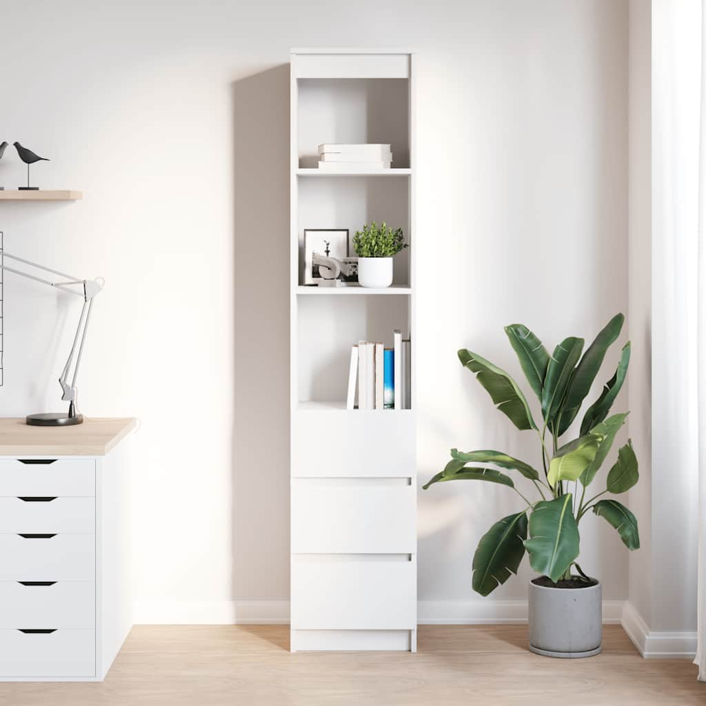 vidaXL Komoda biała 37,5x35x180 cm Drewno klejone