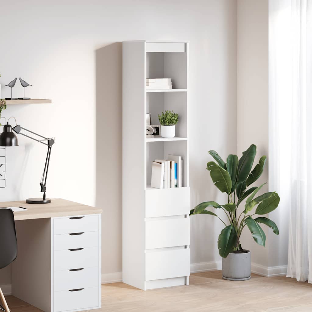 vidaXL Komoda biała 37,5x35x180 cm Drewno klejone