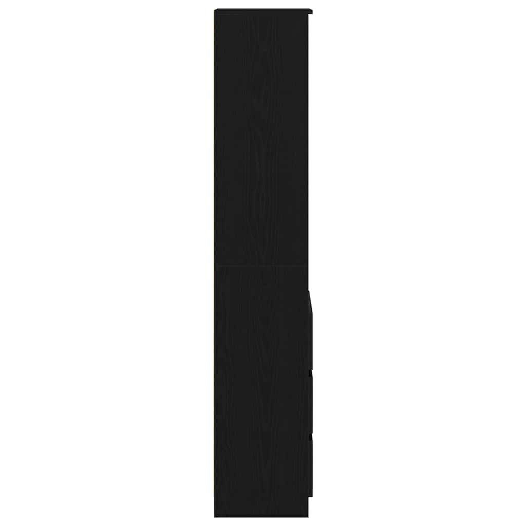 vidaXL Komoda czarna dąb 37,5x35x180 cm Drewno klejone