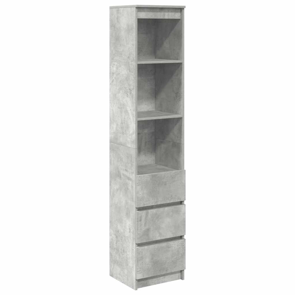vidaXL Komoda betonowa szara 37,5x35x180 cm Drewno klejone