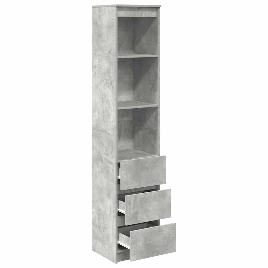 vidaXL Komoda betonowa szara 37,5x35x180 cm Drewno klejone