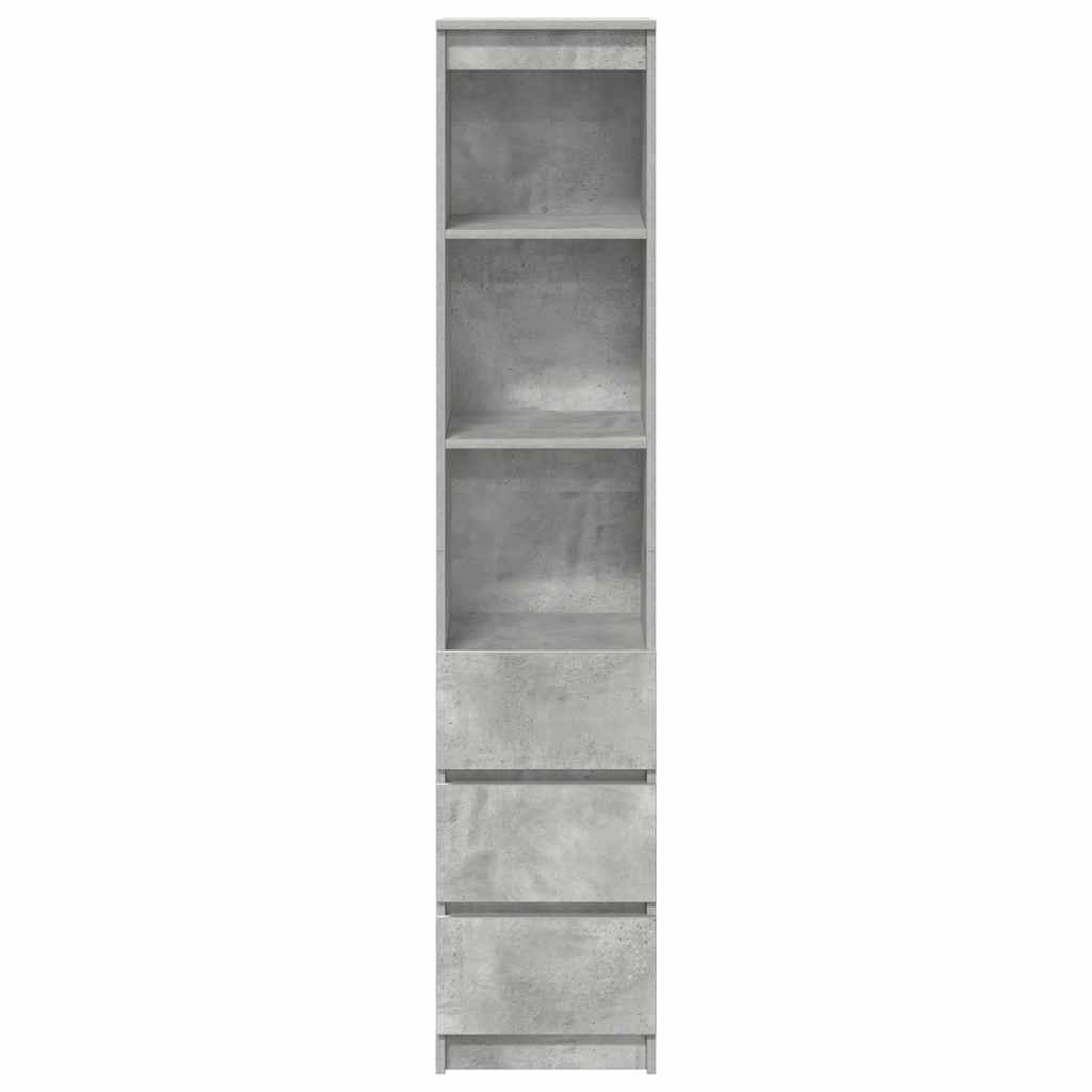 vidaXL Komoda betonowa szara 37,5x35x180 cm Drewno klejone