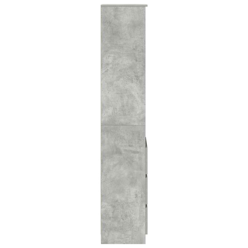 vidaXL Komoda betonowa szara 37,5x35x180 cm Drewno klejone