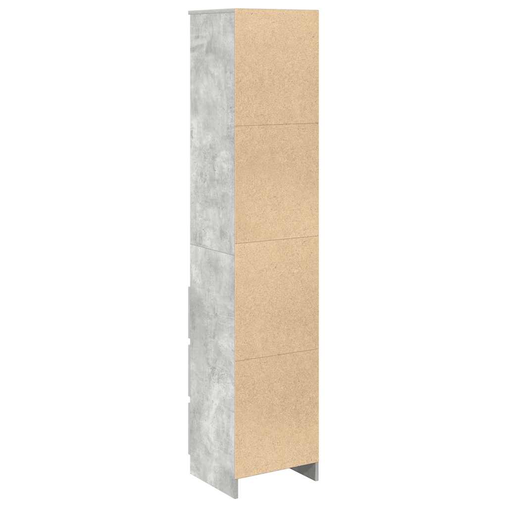 vidaXL Komoda betonowa szara 37,5x35x180 cm Drewno klejone