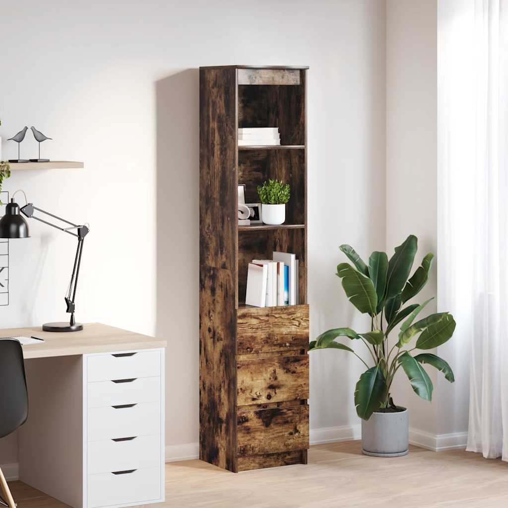 vidaXL Komoda z drewna klejonego dąb wędzony 37,5x35x180 cm