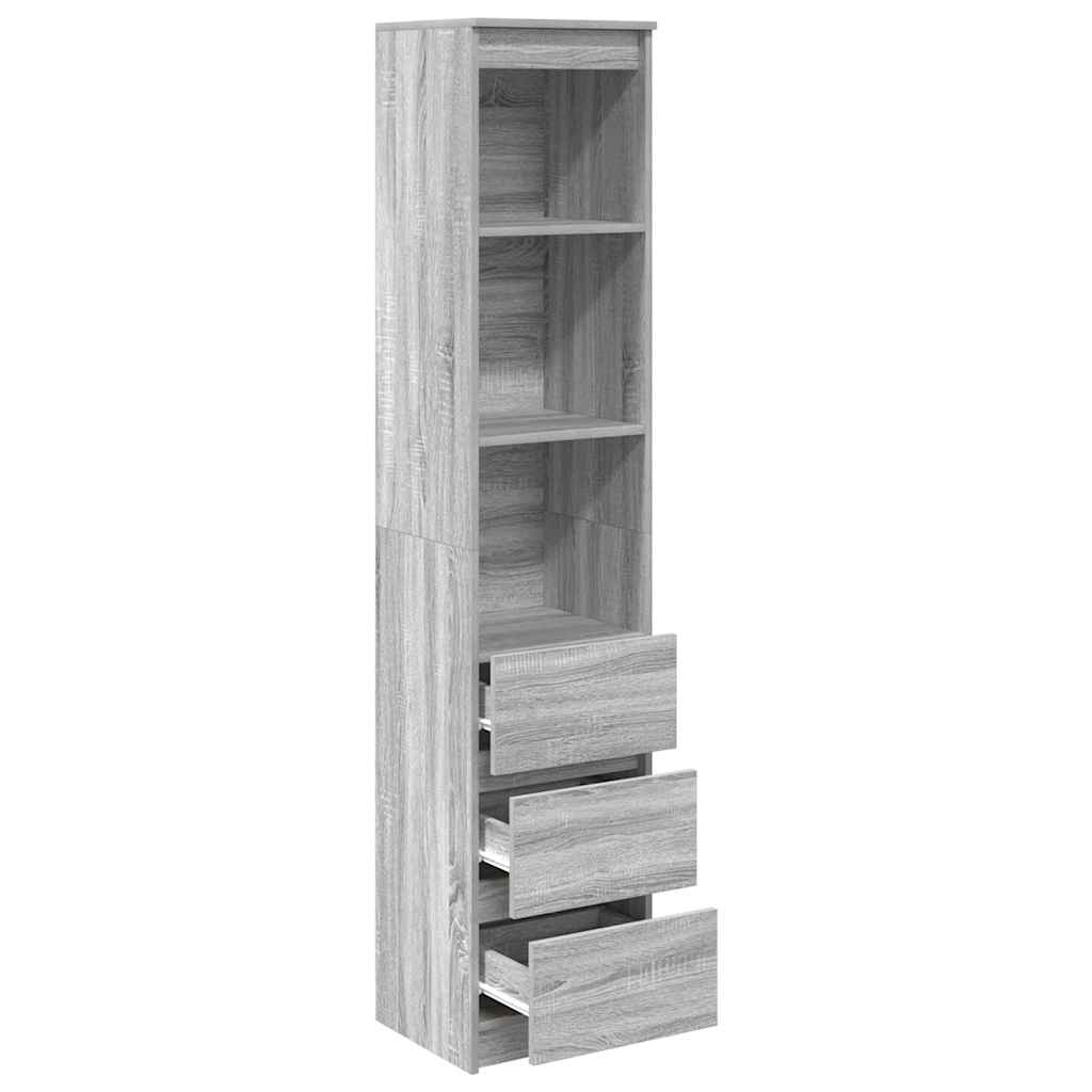 vidaXL Komoda Szara Sonoma 37,5x35x180 cm Drewno klejone