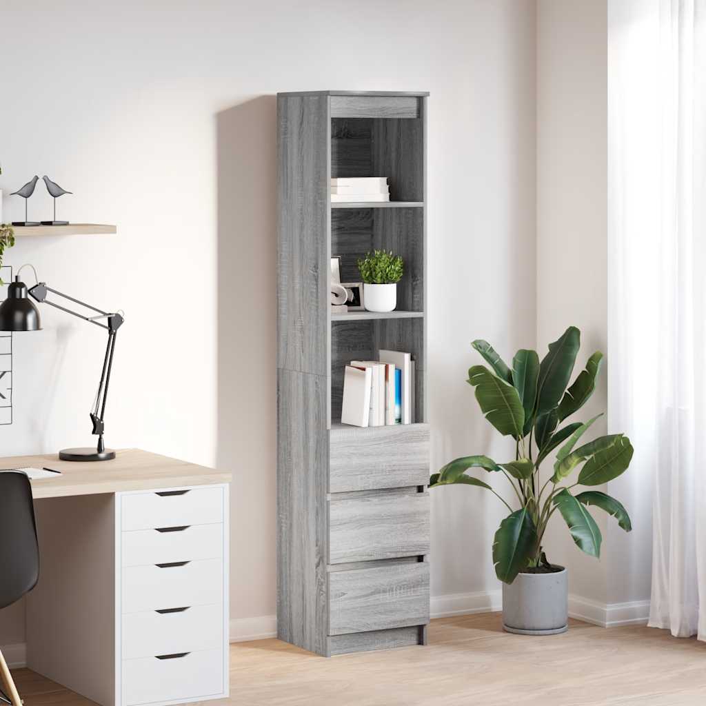 vidaXL Komoda Szara Sonoma 37,5x35x180 cm Drewno klejone