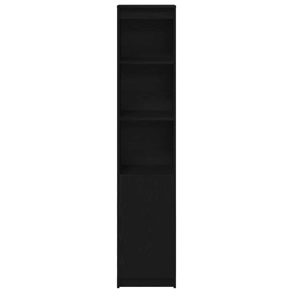 vidaXL Komoda czarna dąb 37,5x35x180 cm Drewno klejone