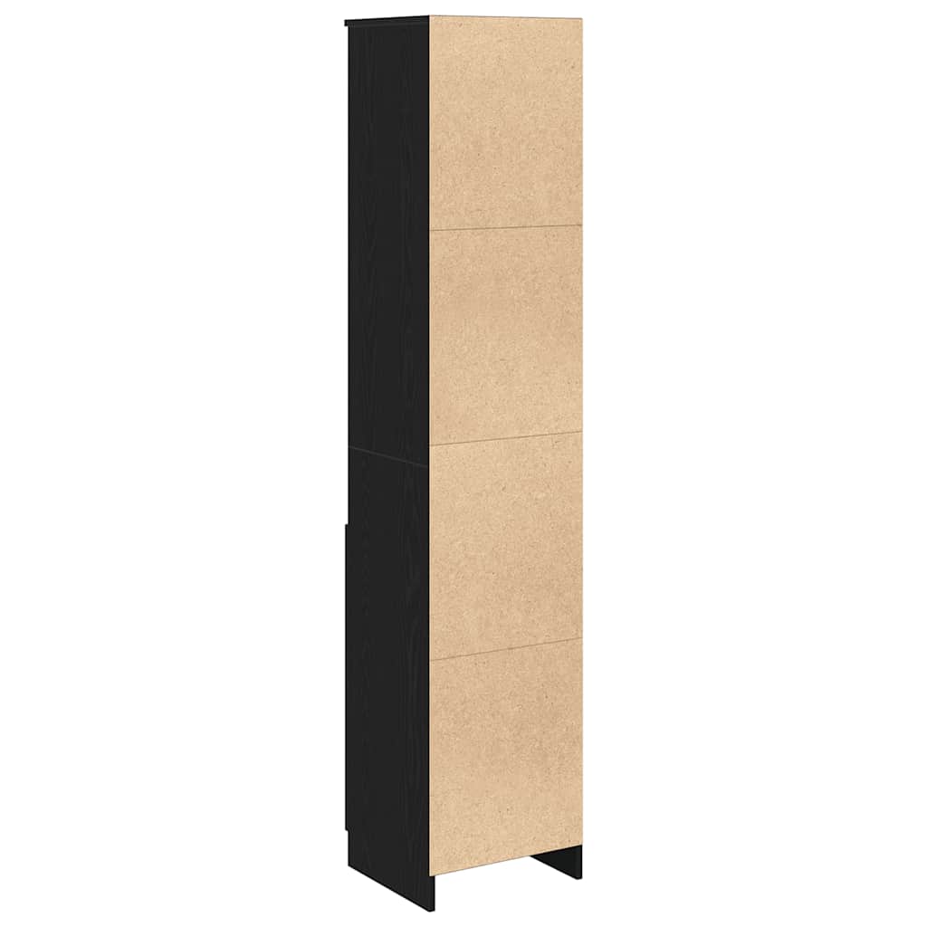 vidaXL Komoda czarna dąb 37,5x35x180 cm Drewno klejone