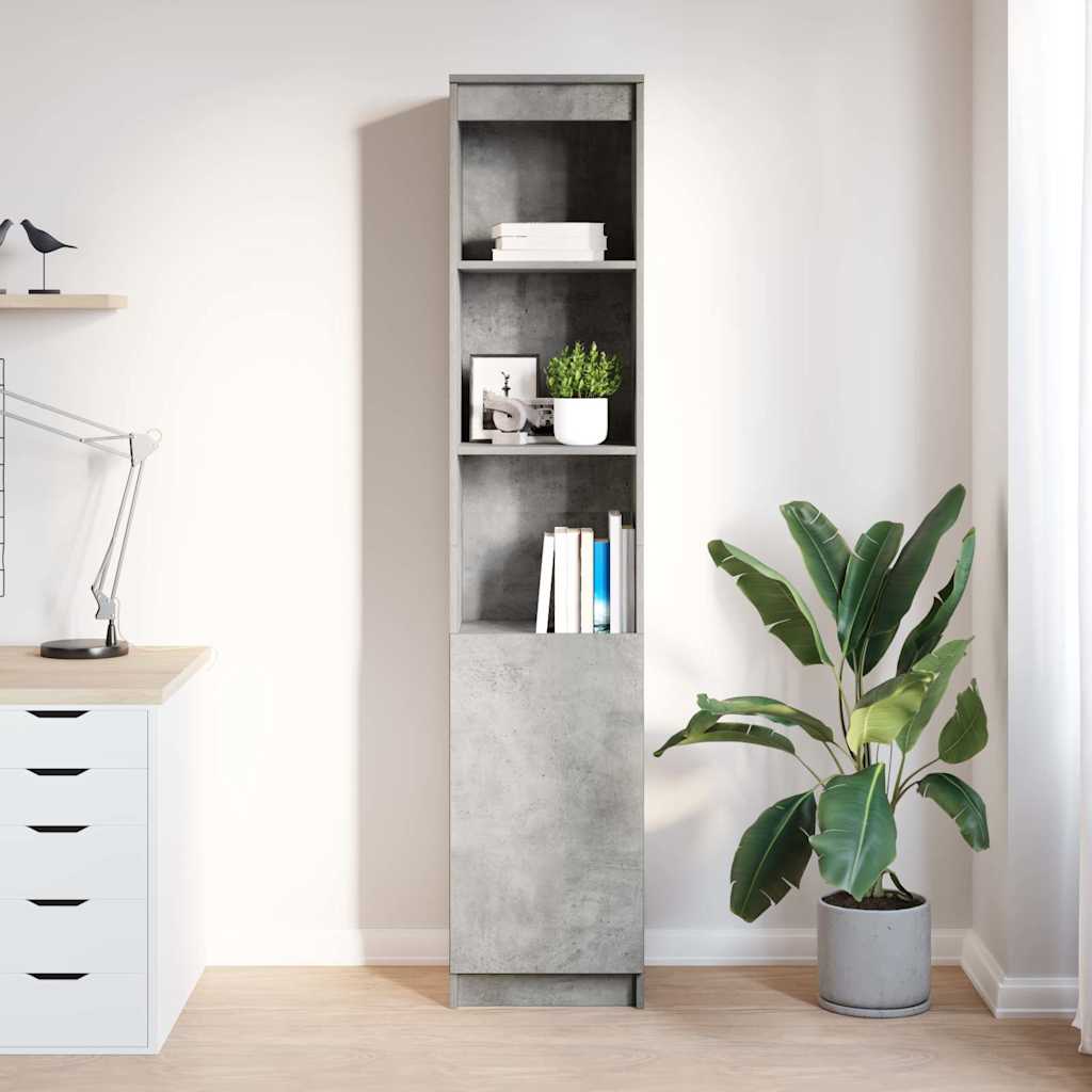 vidaXL Komoda betonowa szara 37,5x35x180 cm Drewno klejone