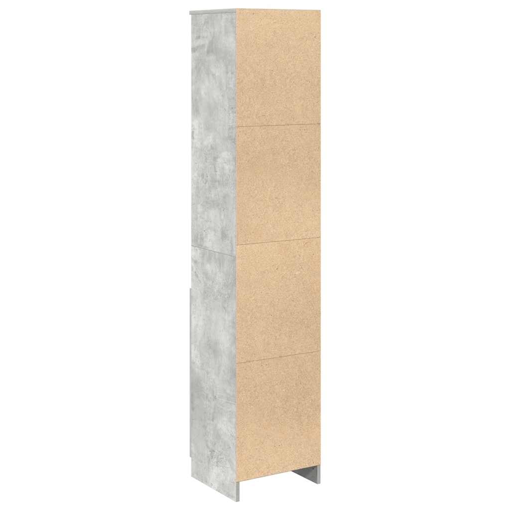 vidaXL Komoda betonowa szara 37,5x35x180 cm Drewno klejone