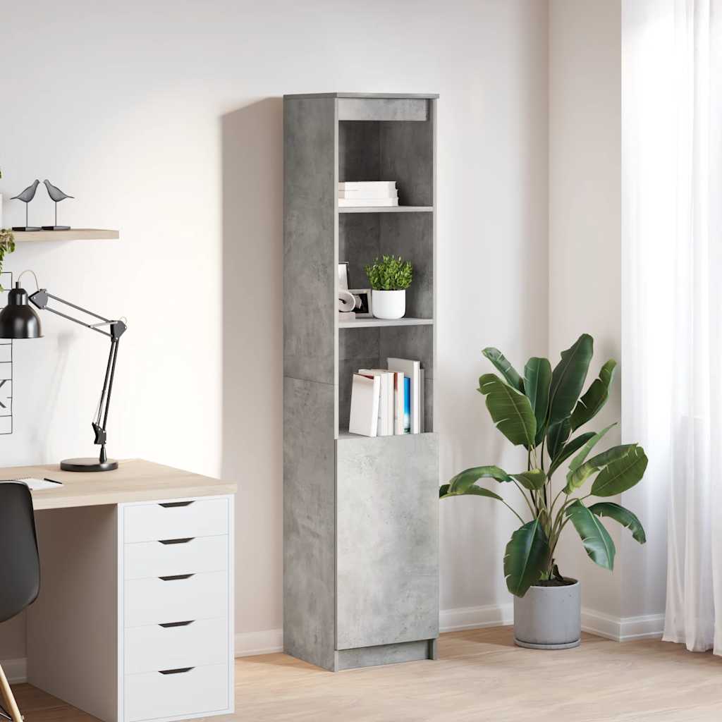 vidaXL Komoda betonowa szara 37,5x35x180 cm Drewno klejone