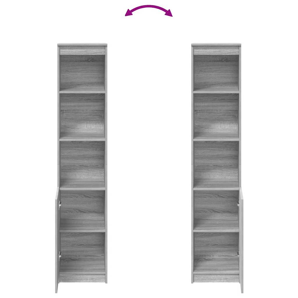 vidaXL Komoda Szara Sonoma 37,5x35x180 cm Drewno klejone