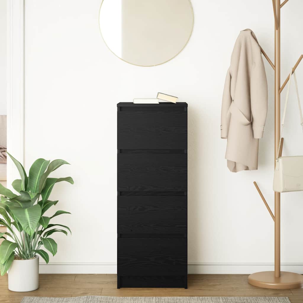 vidaXL Komoda Czarny Dąb 37,5x35x99 cm Drewno klejone