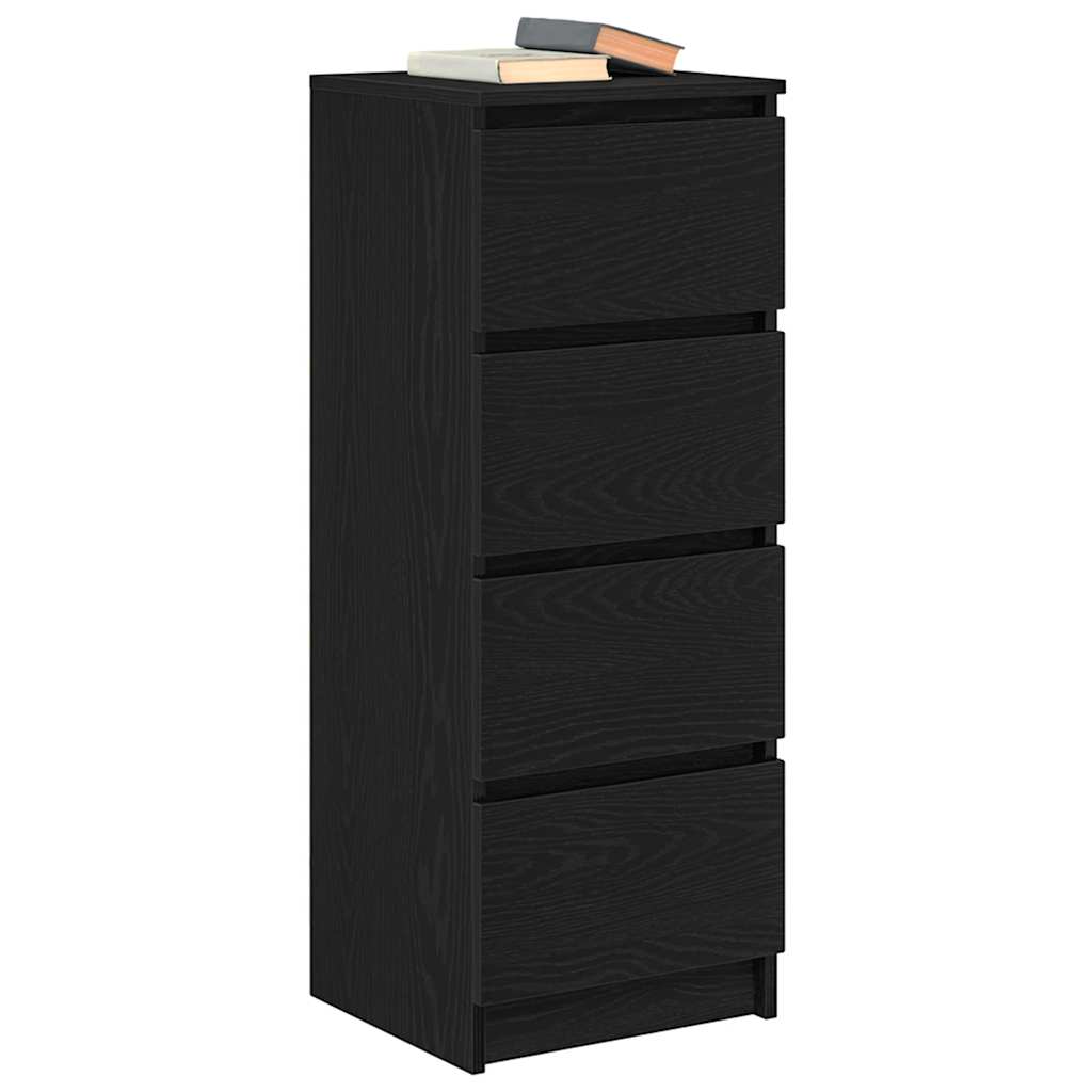 vidaXL Komoda Czarny Dąb 37,5x35x99 cm Drewno klejone