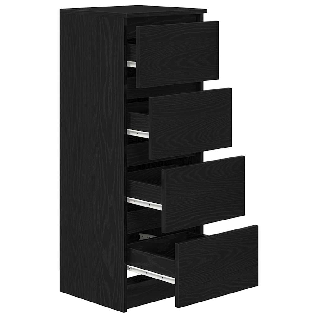 vidaXL Komoda Czarny Dąb 37,5x35x99 cm Drewno klejone