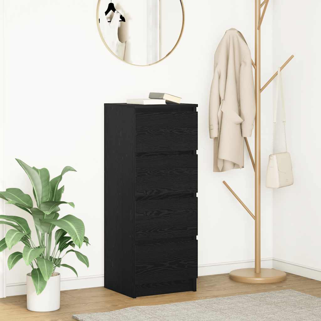 vidaXL Komoda Czarny Dąb 37,5x35x99 cm Drewno klejone