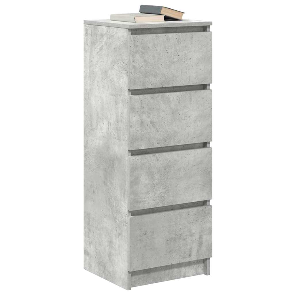 vidaXL Komoda Betonowa Szara 37,5x35x99 cm Drewno klejone