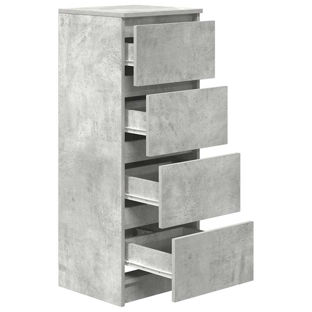 vidaXL Komoda Betonowa Szara 37,5x35x99 cm Drewno klejone