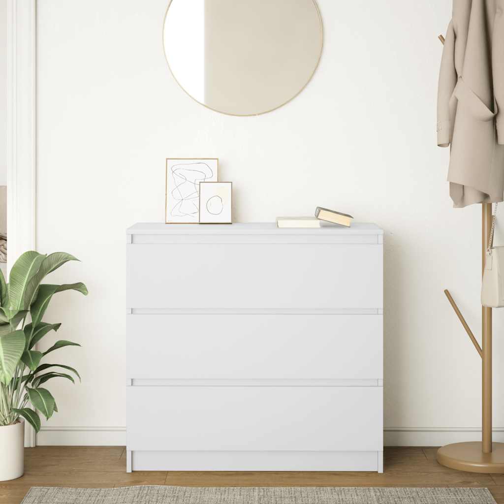 vidaXL Szafka, biała, 80x35x76 cm, materiał drewnopochodny