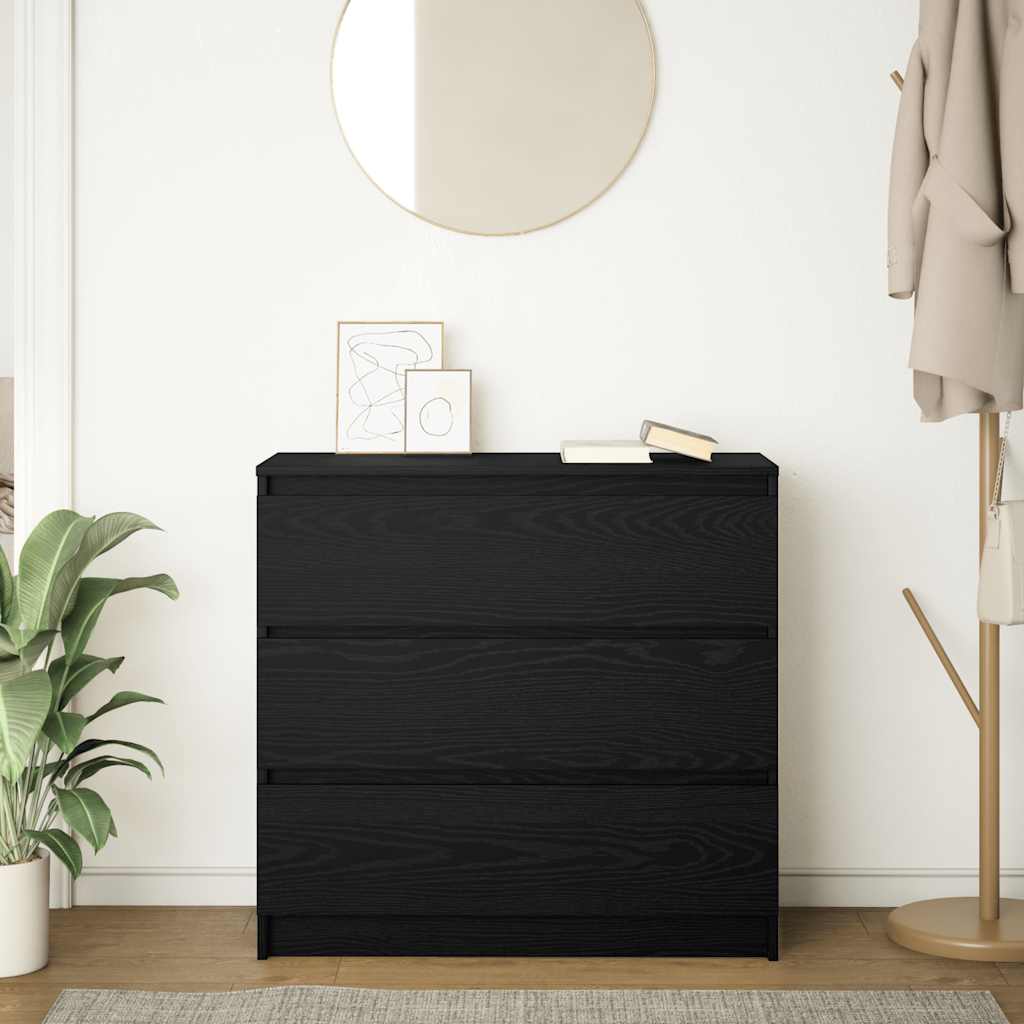 vidaXL Szafka, czarny dąb, 80x35x76 cm, materiał drewnopochodny