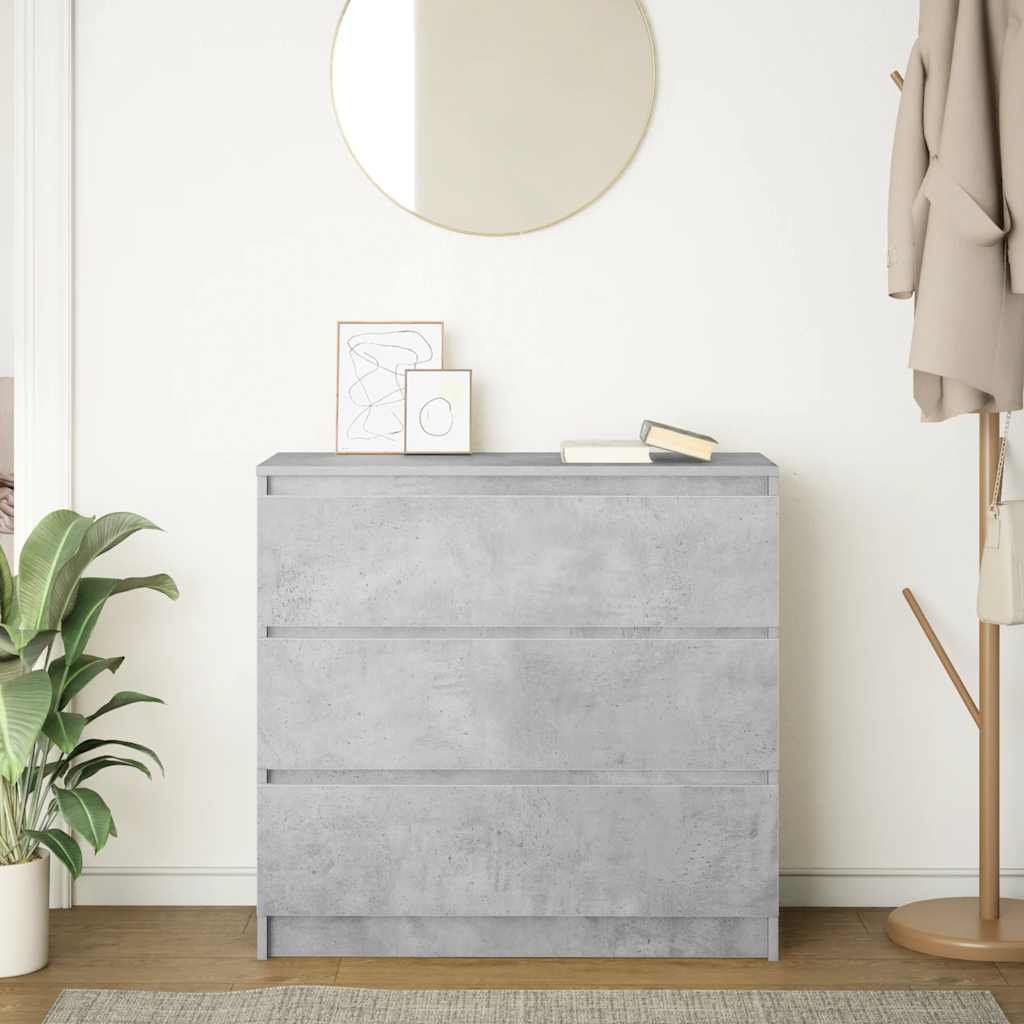 vidaXL Szafka, szarość betonu, 80x35x76 cm, materiał drewnopochodny