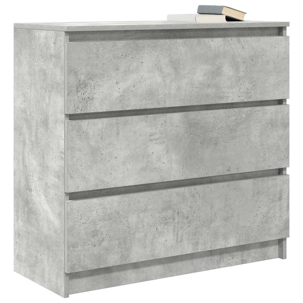 vidaXL Szafka, szarość betonu, 80x35x76 cm, materiał drewnopochodny