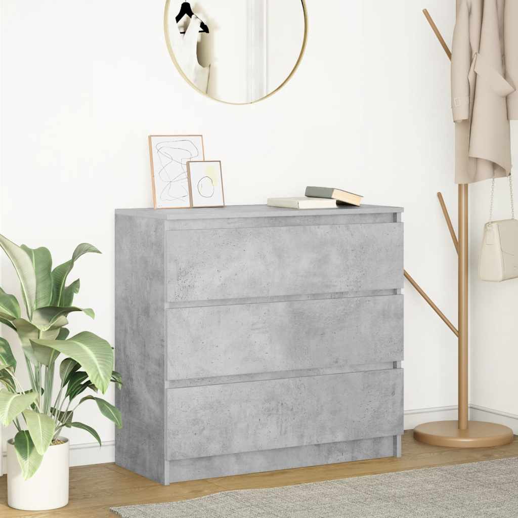 vidaXL Szafka, szarość betonu, 80x35x76 cm, materiał drewnopochodny
