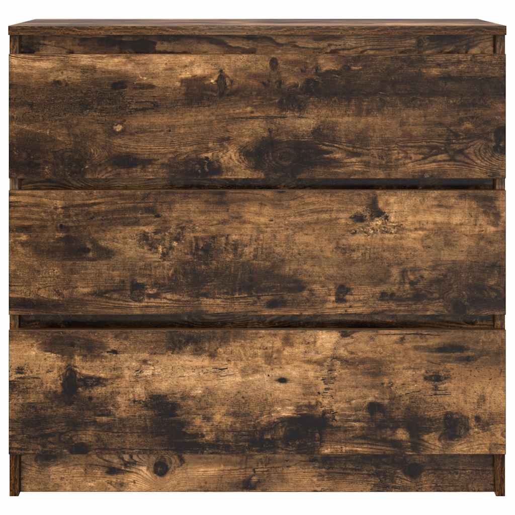vidaXL Szafka, przydymiony dąb, 80x35x76 cm, materiał drewnopochodny