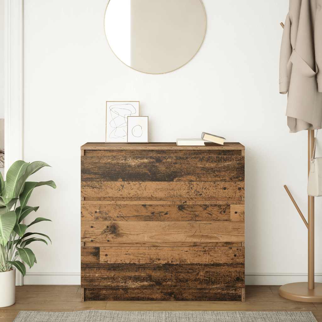vidaXL Szafka, stare drewno, 80x35x76 cm, materiał drewnopochodny