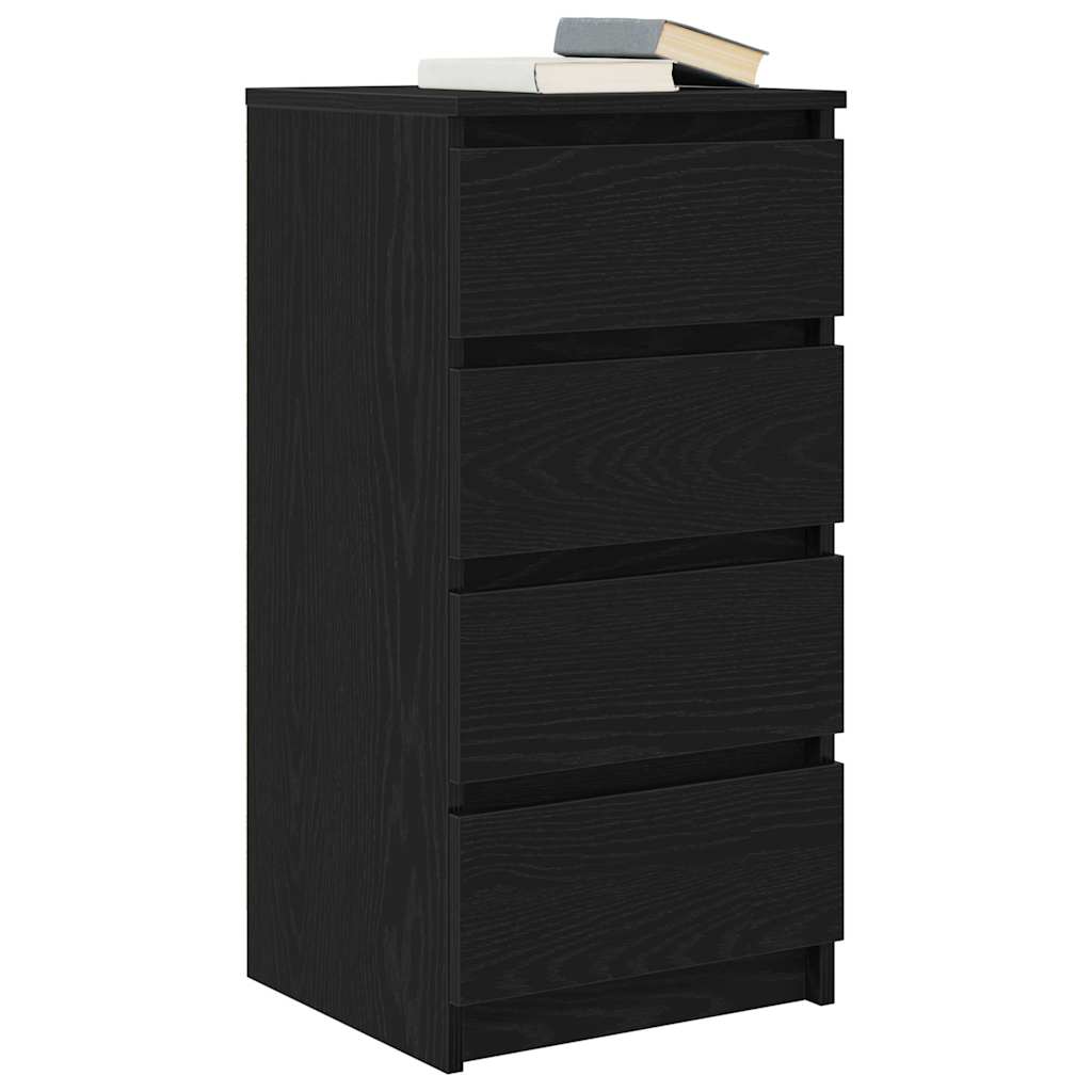 vidaXL Komoda Czarny Dąb 37,5x35x76 cm Drewno klejone