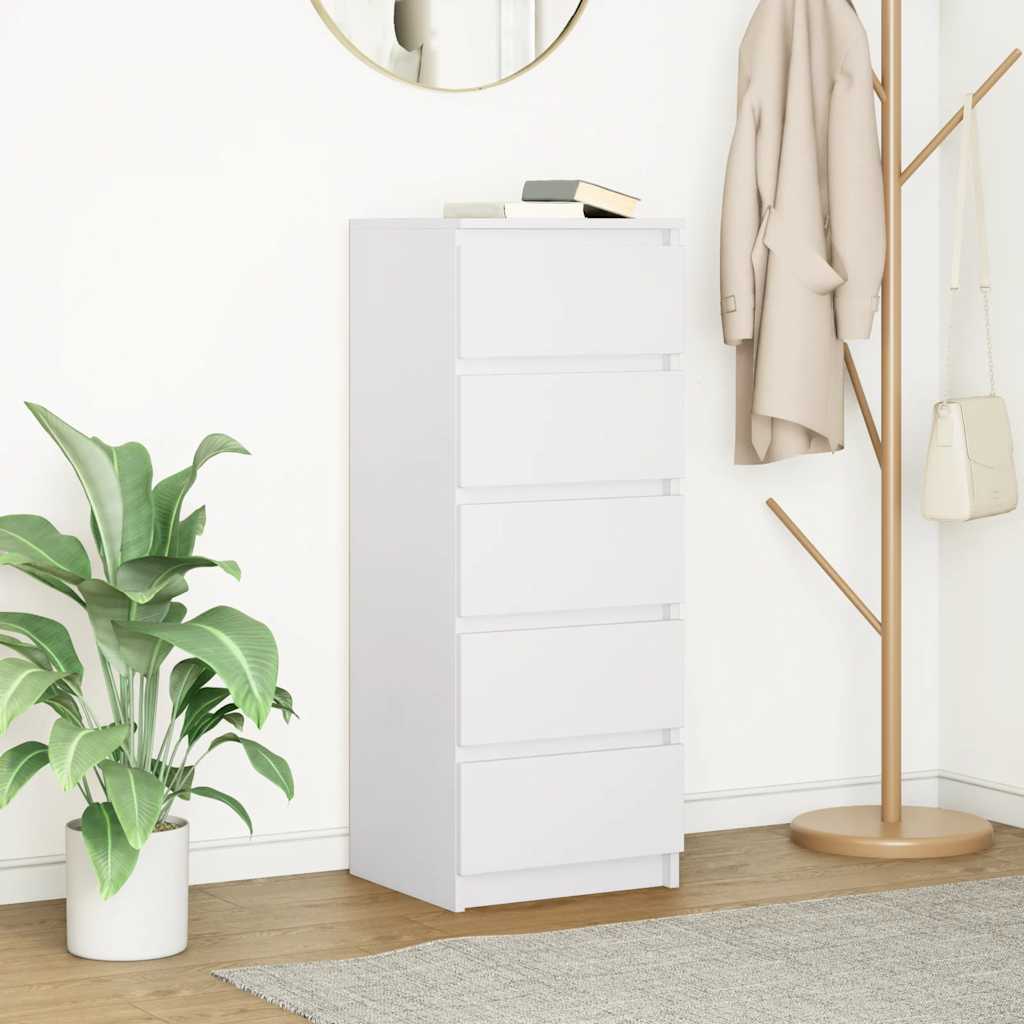 vidaXL Komoda z szufladami Biała 37,5x35x99 cm Drewno klejone