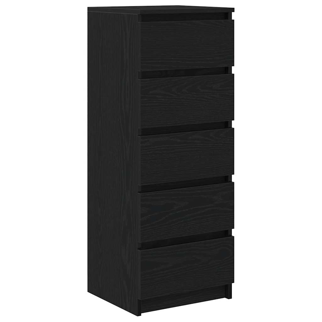 vidaXL Komoda z szufladami Czarny dąb 37,5x35x99 cm Drewno klejone