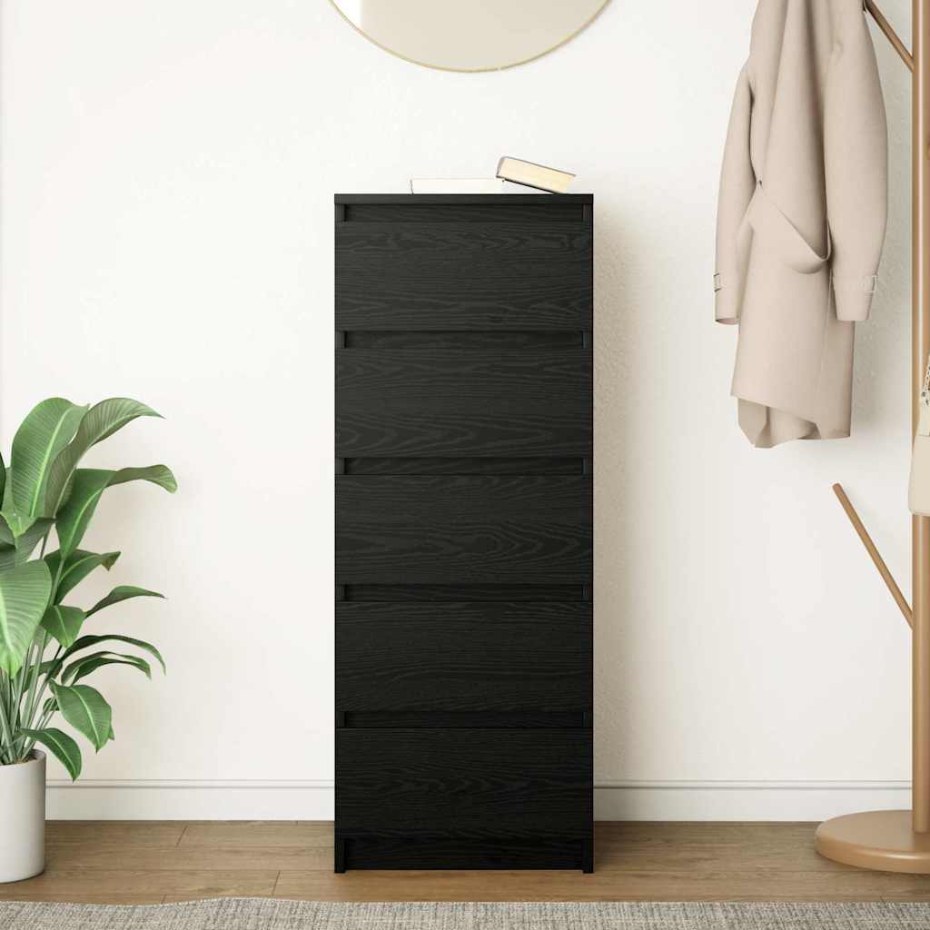 vidaXL Komoda z szufladami Czarny dąb 37,5x35x99 cm Drewno klejone