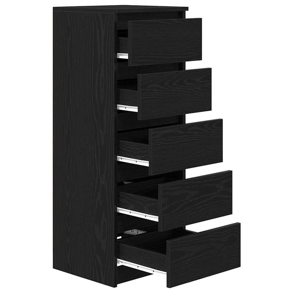 vidaXL Komoda z szufladami Czarny dąb 37,5x35x99 cm Drewno klejone