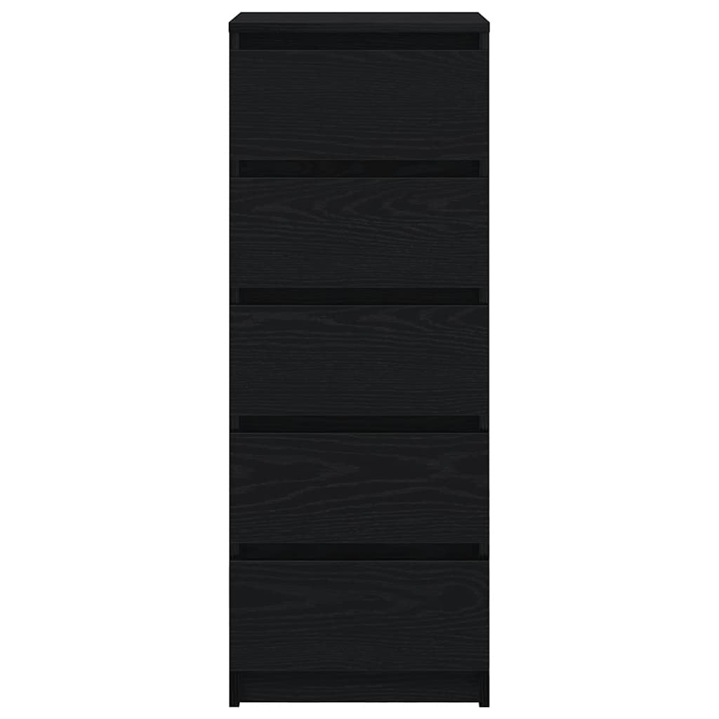 vidaXL Komoda z szufladami Czarny dąb 37,5x35x99 cm Drewno klejone