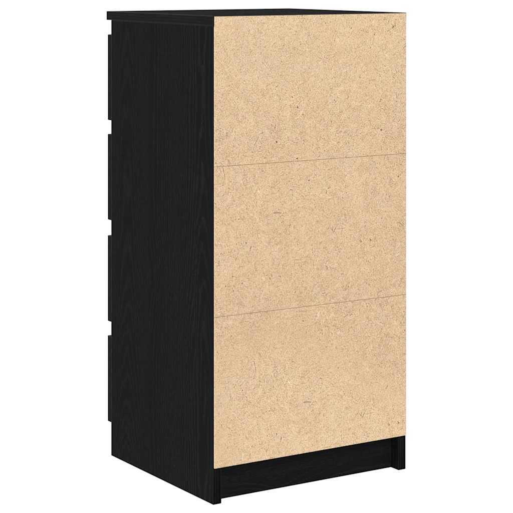 vidaXL Komoda z szufladami Czarny dąb 37,5x35x99 cm Drewno klejone