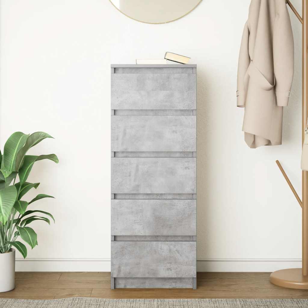 vidaXL Komoda z szufladami Betonowy Szary 37,5x35x99 cm Drewno klejone