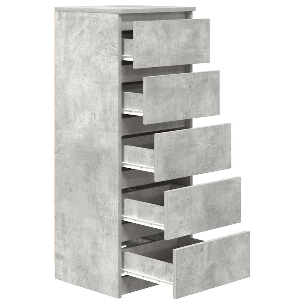 vidaXL Komoda z szufladami Betonowy Szary 37,5x35x99 cm Drewno klejone