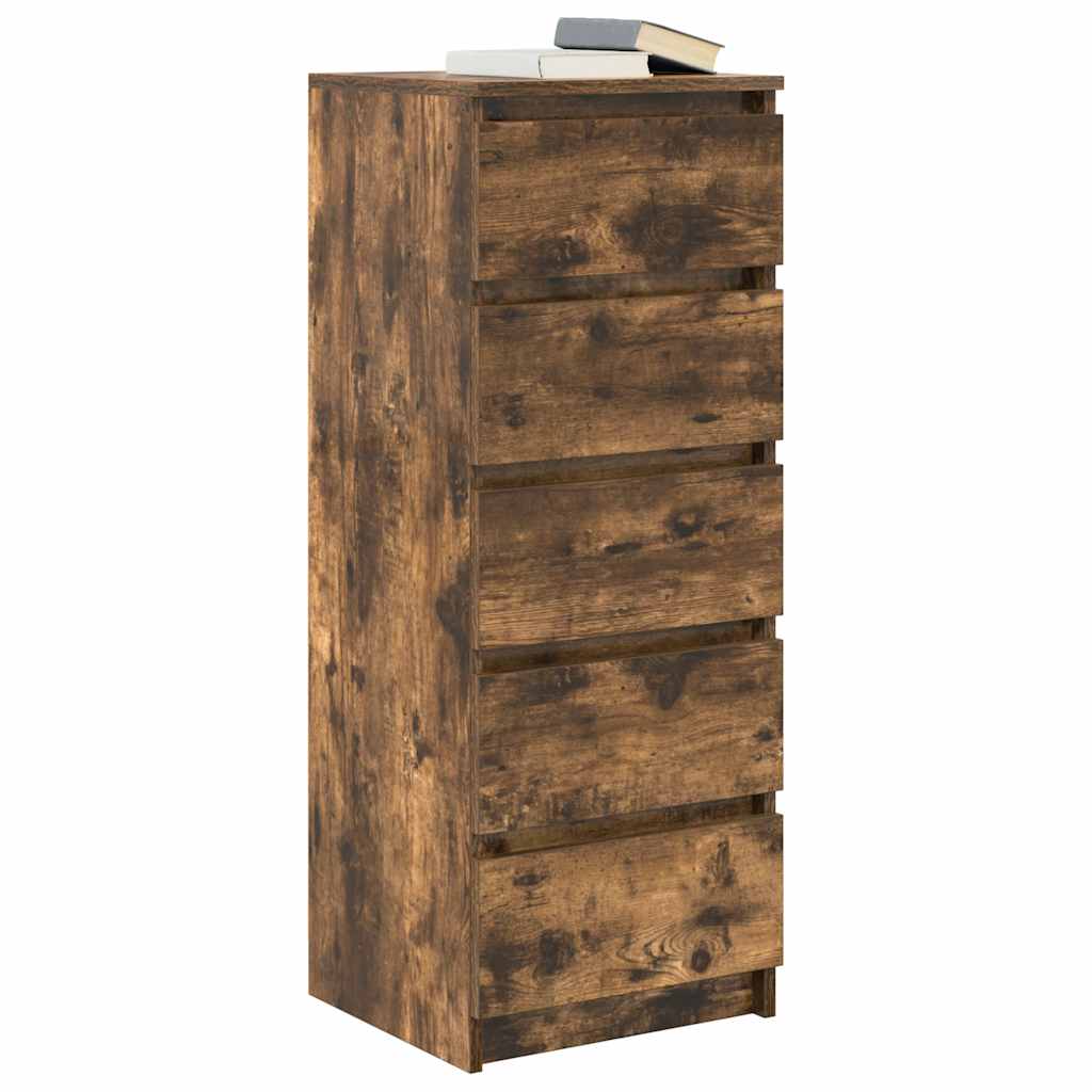 vidaXL Komoda z szufladami Dąb wędzony 37,5x35x99 cm Drewno klejone