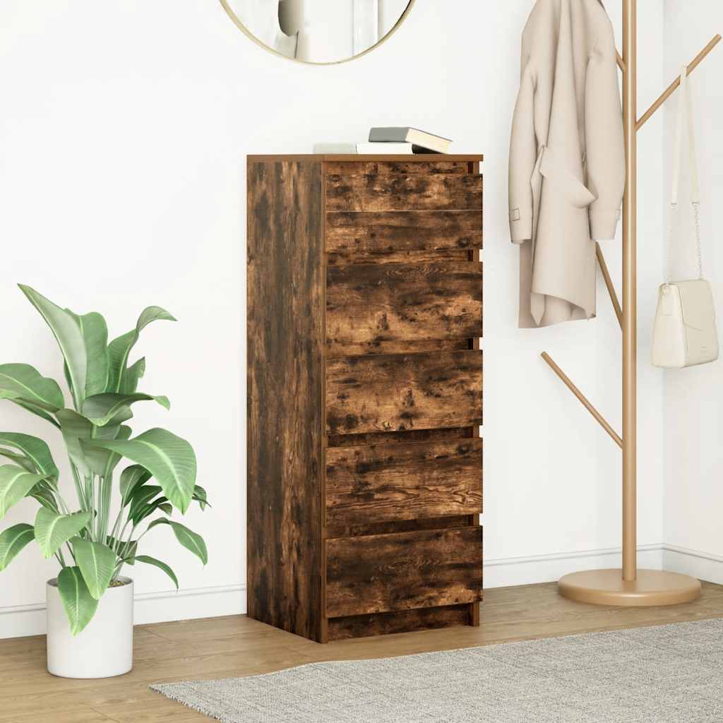 vidaXL Komoda z szufladami Dąb wędzony 37,5x35x99 cm Drewno klejone
